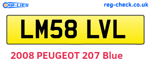LM58LVL are the vehicle registration plates.