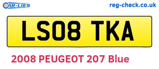 LS08TKA are the vehicle registration plates.