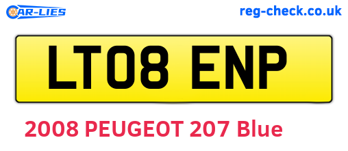 LT08ENP are the vehicle registration plates.