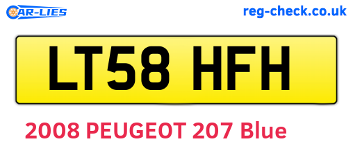 LT58HFH are the vehicle registration plates.
