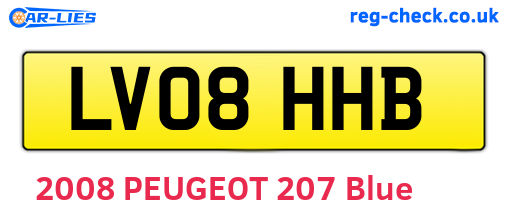 LV08HHB are the vehicle registration plates.