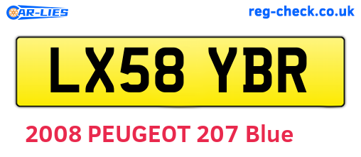 LX58YBR are the vehicle registration plates.