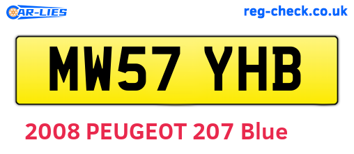 MW57YHB are the vehicle registration plates.