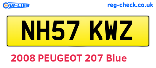 NH57KWZ are the vehicle registration plates.