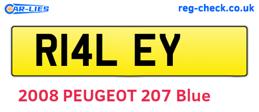 R14LEY are the vehicle registration plates.