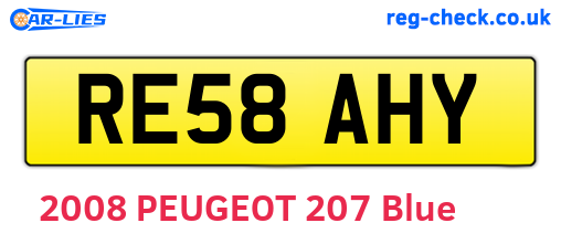 RE58AHY are the vehicle registration plates.