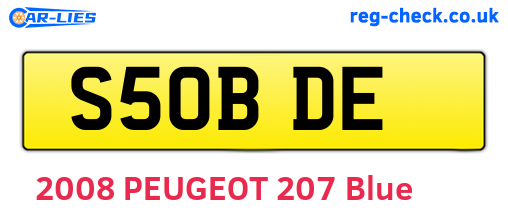 S50BDE are the vehicle registration plates.