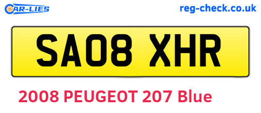 SA08XHR are the vehicle registration plates.