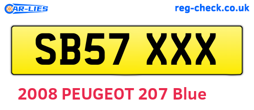 SB57XXX are the vehicle registration plates.