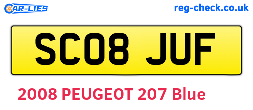 SC08JUF are the vehicle registration plates.