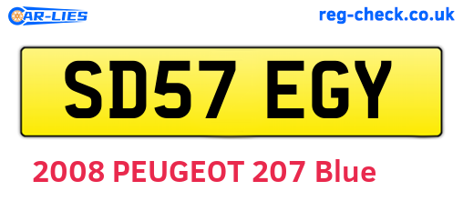 SD57EGY are the vehicle registration plates.