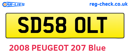 SD58OLT are the vehicle registration plates.