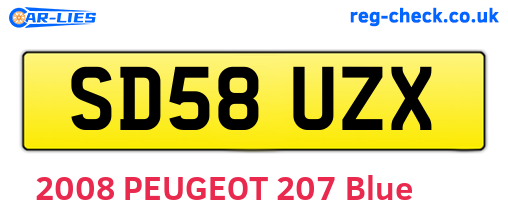 SD58UZX are the vehicle registration plates.