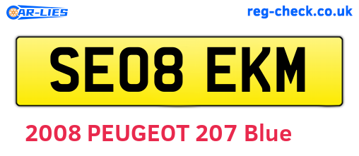 SE08EKM are the vehicle registration plates.