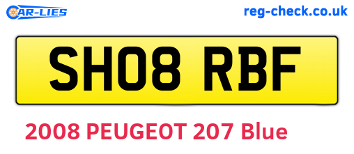 SH08RBF are the vehicle registration plates.