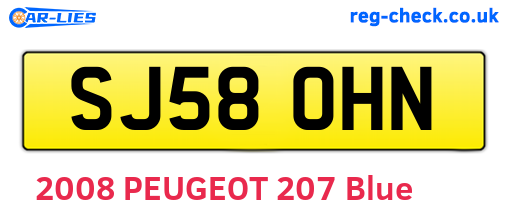 SJ58OHN are the vehicle registration plates.