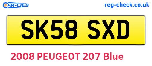 SK58SXD are the vehicle registration plates.