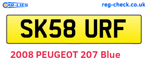 SK58URF are the vehicle registration plates.