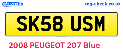 SK58USM are the vehicle registration plates.
