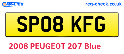 SP08KFG are the vehicle registration plates.