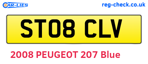 ST08CLV are the vehicle registration plates.
