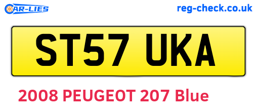 ST57UKA are the vehicle registration plates.