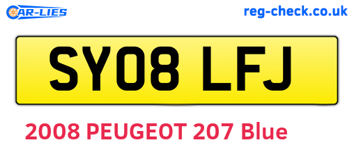 SY08LFJ are the vehicle registration plates.