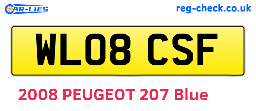 WL08CSF are the vehicle registration plates.