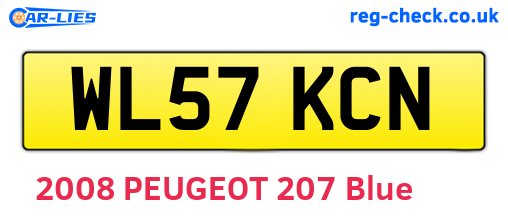 WL57KCN are the vehicle registration plates.