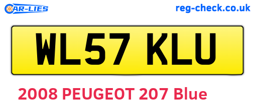 WL57KLU are the vehicle registration plates.
