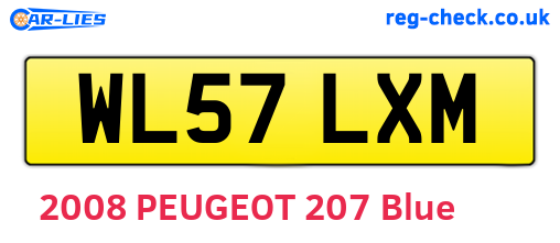 WL57LXM are the vehicle registration plates.