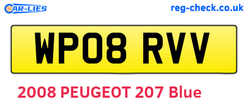 WP08RVV are the vehicle registration plates.