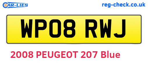 WP08RWJ are the vehicle registration plates.