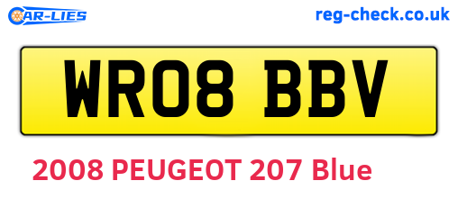 WR08BBV are the vehicle registration plates.