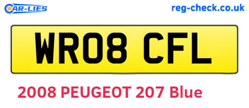 WR08CFL are the vehicle registration plates.