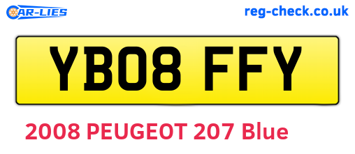 YB08FFY are the vehicle registration plates.