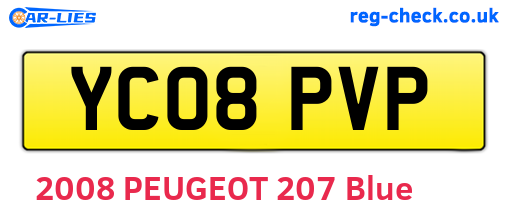 YC08PVP are the vehicle registration plates.