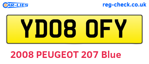 YD08OFY are the vehicle registration plates.