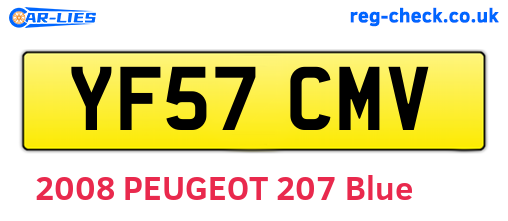 YF57CMV are the vehicle registration plates.