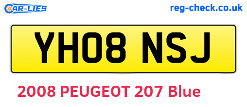 YH08NSJ are the vehicle registration plates.