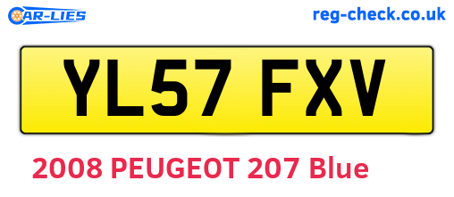 YL57FXV are the vehicle registration plates.