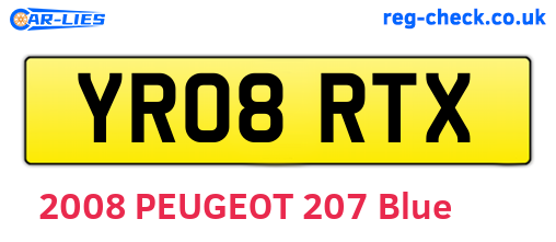 YR08RTX are the vehicle registration plates.