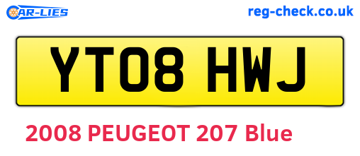 YT08HWJ are the vehicle registration plates.