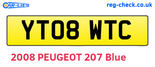 YT08WTC are the vehicle registration plates.