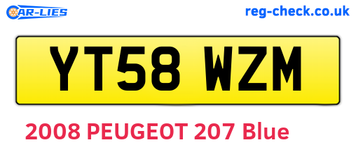 YT58WZM are the vehicle registration plates.