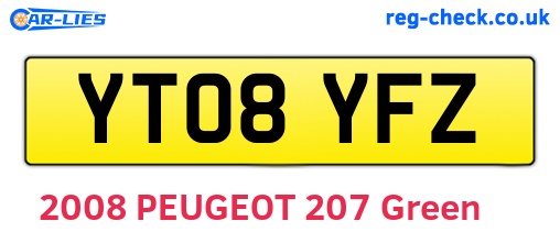 YT08YFZ are the vehicle registration plates.