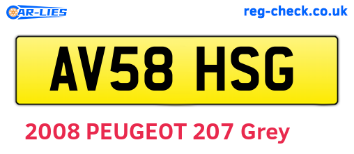 AV58HSG are the vehicle registration plates.