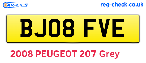 BJ08FVE are the vehicle registration plates.
