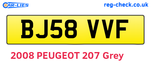 BJ58VVF are the vehicle registration plates.