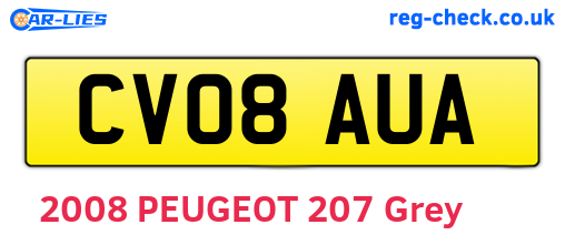 CV08AUA are the vehicle registration plates.
